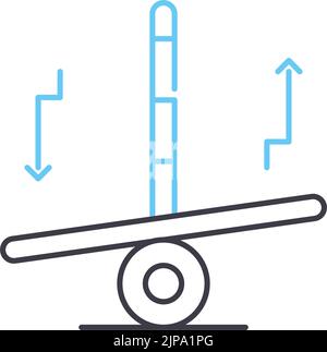 Symbol für die Waage der Waage, Umrisssymbol, Vektordarstellung, Konzeptzeichen Stock Vektor