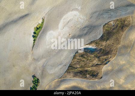 Luftaufnahme Dokumentation der Form von landwirtschaftlichen Flächen im Spätsommer Stockfoto