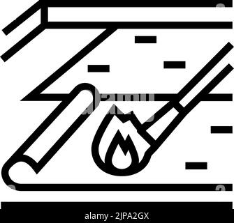 Asphalt Bitumen Dach Montagelinie Symbol Vektorgrafik Stock Vektor