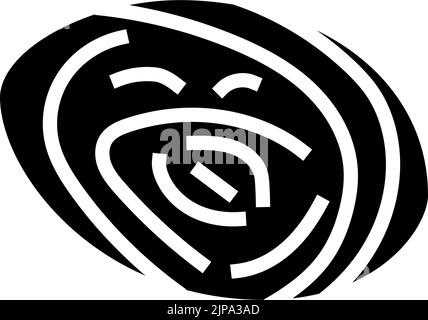 Abalone Muschel Strand Glyphe Symbol Vektor Illustration Stock Vektor