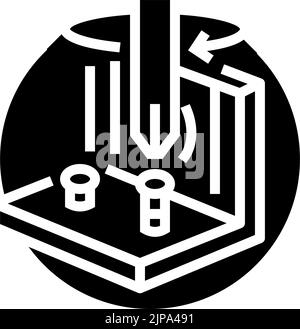 Ziehen Sie die Schraubendreher-Baugruppe Möbel Glyphen Symbol Vektorgrafik Stock Vektor