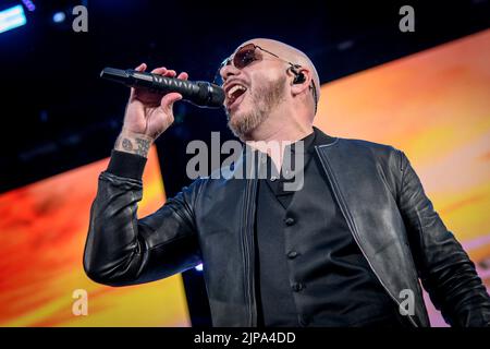 13. August 2022, Toronto, Ontario, Kanada: Der US-amerikanische Rapper und Sänger Armando Christian PÃ©rez, professionell bekannt unter seinem Künstlernamen Pitbull, spielte eine ausverkaufte Show auf der Budweiser Stage in Toronto. Im Bild: PITBULL (Bild: © Angel Marchini/ZUMA Press Wire) Stockfoto