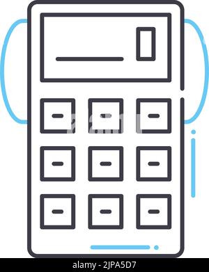 Symbol für mathematische Berechnungszeile, Umrisssymbol, Vektordarstellung, Konzeptzeichen Stock Vektor