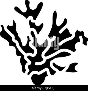 Coral Meer Strand Sommer Glyphe Symbol Vektor Illustration Stock Vektor