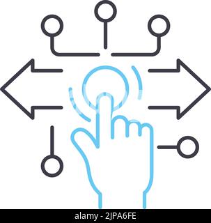 Symbol für intelligente Steuerlinie, Umrisssymbol, Vektordarstellung, Konzeptschild Stock Vektor