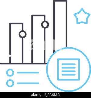 Qualitative Forschung Liniensymbol, Umrisssymbol, Vektordarstellung, Konzeptzeichen Stock Vektor