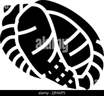 Motorhaube Meeresmuschel Strand Glyphe Symbol Vektor Illustration Stock Vektor