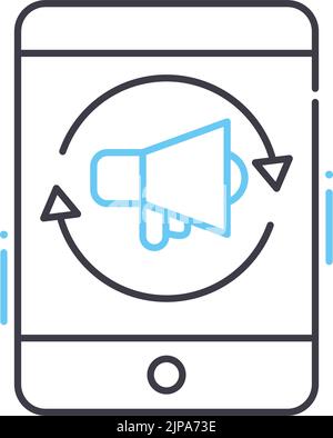 symbol für remarketing-Linie, Umrisssymbol, Vektordarstellung, Konzeptzeichen Stock Vektor