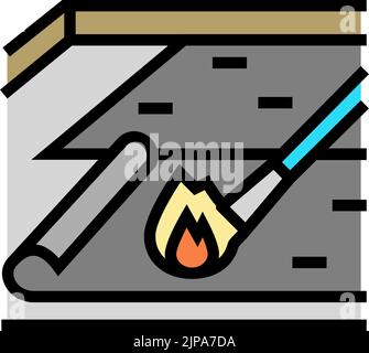 Asphalt Bitumen Dach Montage Farbe Symbol Vektorgrafik Stock Vektor