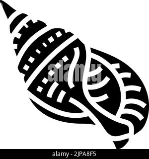 Schnecke Meeresmuschel Strand Glyphe Symbol Vektor Illustration Stock Vektor