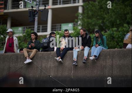 Eine Gruppe von Menschen feiert den Japan-Tag in Düsseldorf, Deutschland Stockfoto