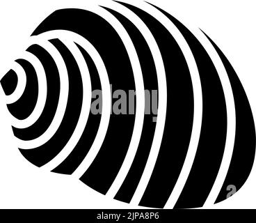 tonna Muschel Strand Glyphe Symbol Vektorgrafik Stock Vektor