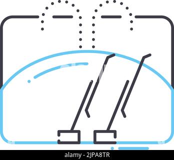 Wischerliniensymbol, Umrisssymbol, Vektordarstellung, Konzeptzeichen Stock Vektor