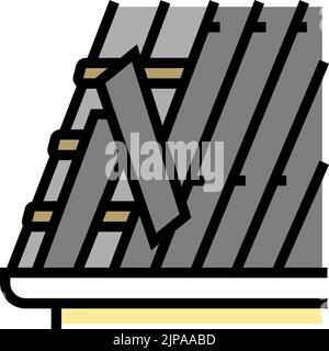 Abbildung des Symbols für die farbige Dachmontage aus Metall Stock Vektor