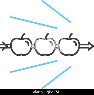 Erfolgreiche gezielte Schuss Linie Symbol, Umriss Symbol, Vektor-Illustration, Konzept Zeichen Stock Vektor