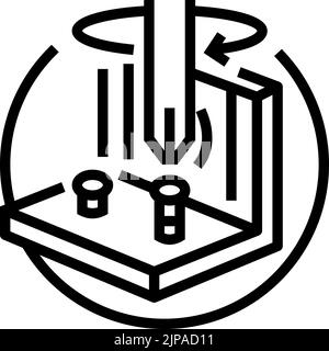 Ziehen Sie die Schraubendreher-Baugruppe Möbel Linie Symbol Vektorgrafik Stock Vektor
