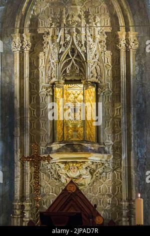 VALENCIA, SPANIEN - 18. MAI 2017: Es ist der Heilige Gral in der Kathedrale, religiöser Schrein des Christentums. Stockfoto