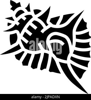 murex Muschel Strand Glyphe Symbol Vektor Illustration Stock Vektor