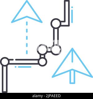 Symbol der Navigationspfeillinie, Umrisssymbol, Vektordarstellung, Konzeptzeichen Stock Vektor