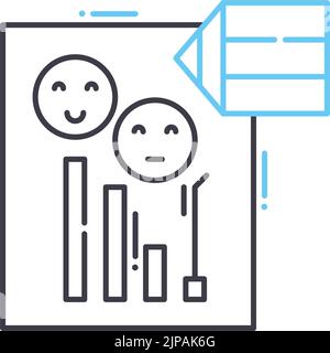 Symbol für die Scoringkarte, Umrisssymbol, Vektordarstellung, Konzeptzeichen Stock Vektor