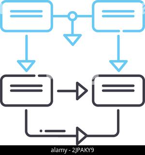 Iterationsliniensymbol, Umrisssymbol, Vektordarstellung, Konzeptzeichen Stock Vektor