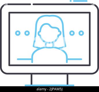 Monitorliniensymbol, Umrisssymbol, Vektordarstellung, Konzeptzeichen Stock Vektor