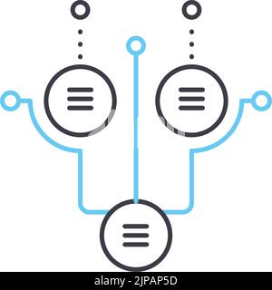 Symbol für die Planungslinie der Roadmap, Umrisssymbol, Vektordarstellung, Konzeptschild Stock Vektor