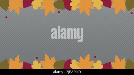 Herbst rote und gelbe Blätter, Web-Vorlage transparenter Hintergrund - Vektor-Illustration Stock Vektor