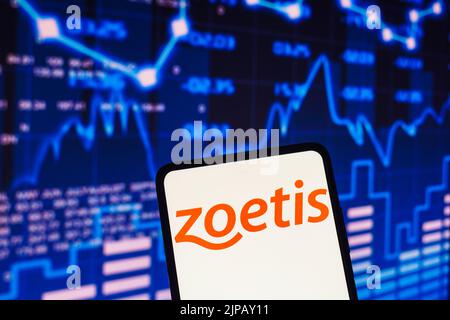 Brasilien. 16. August 2022. In dieser Abbildung wird das Zoetis-Logo auf einem Smartphone-Bildschirm angezeigt. (Bild: © Rafael Henrique/SOPA Images via ZUMA Press Wire) Stockfoto