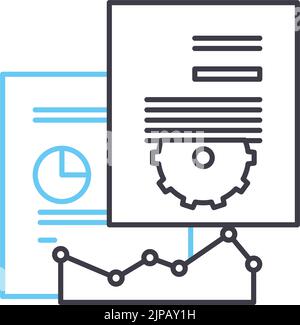 Liniensymbol, Umrisssymbol, Vektordarstellung, Konzeptzeichen für die Berichtsanpassung Stock Vektor