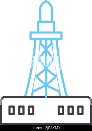 Symbol der Turmlinie, Umrisssymbol, Vektordarstellung, Konzeptschild Stock Vektor