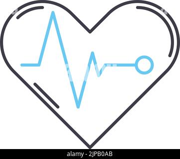 Herzschlagzeilensymbol, Umrisssymbol, Vektordarstellung, Konzeptzeichen Stock Vektor