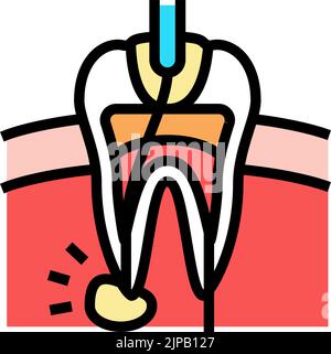 Abbildung des Symbols für die Farbe der Wurzelkanalbehandlung Stock Vektor