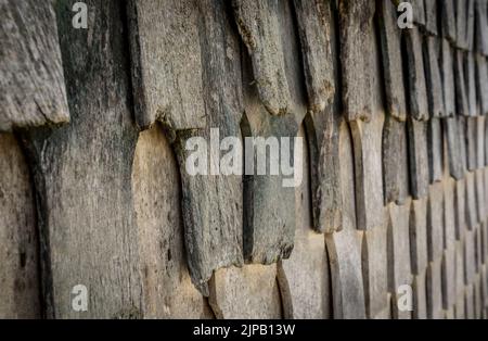 Detail einer alten Holzwand Stockfoto