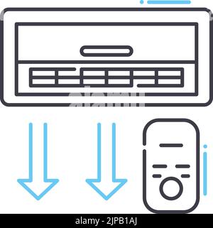 Klimaanlage, Liniensymbol, Umrisssymbol, Vektordarstellung, Konzeptschild Stock Vektor