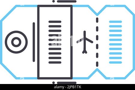 Ticket Card Line Icon, Umrisssymbol, Vektordarstellung, Concept Sign Stock Vektor