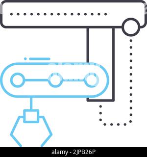 Symbol für Roboterarm-Linie, Umrisssymbol, Vektordarstellung, Konzeptschild Stock Vektor