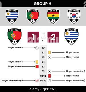 Fußballspiel-Events und -Details mit schildförmigen Teamsymbolen Stock Vektor
