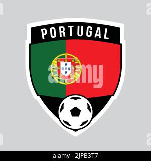 Illustration des Portugal Shield Team Badge für Fußballturnier Stock Vektor