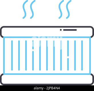 Symbol für die Linie des Wannen-Whirlpools, Umrisssymbol, Vektordarstellung, Konzeptschild Stock Vektor