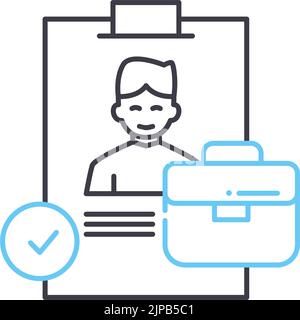 Job-Beschreibungen Liniensymbol, Umrisssymbol, Vektordarstellung, Konzeptzeichen Stock Vektor