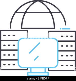 Hosting-Linie Symbol, Umriss Symbol, Vektor-Illustration, Konzept Zeichen Stock Vektor