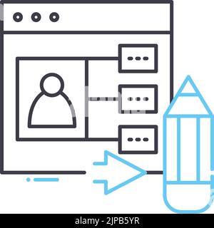 Benutzergeneriertes Liniensymbol, Umrisssymbol, Vektordarstellung, Konzeptzeichen Stock Vektor