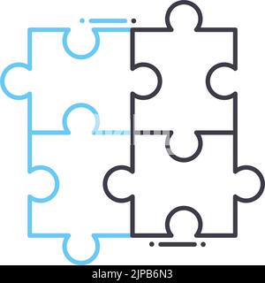 puzzle Linie Symbol, Umriss Symbol, Vektor-Illustration, Konzept Zeichen Stock Vektor
