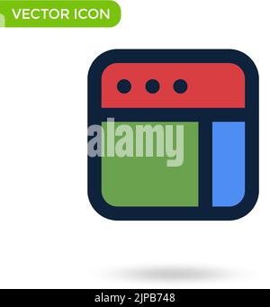 Browser-Fenster-Symbol. Minimal und kreativ-Symbol isoliert auf weißem Hintergrund. vektor-Illustration Symbol markieren. Stock Vektor