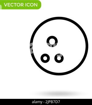 Bowling-Ball-Symbol. Minimal und kreativ Symbol isoliert auf weißem Hintergrund. vektor-Illustration Symbol markieren. Stock Vektor