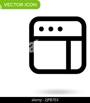 Browser-Fenster-Symbol. Minimal und kreativ-Symbol isoliert auf weißem Hintergrund. vektor-Illustration Symbol markieren. Stock Vektor