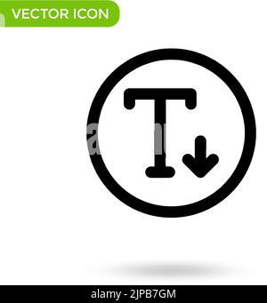 Text Größe Symbol Buchstaben t minimal und kreativ Symbol auf weißem Hintergrund isoliert. vektor-Illustration Symbol markieren. Stock Vektor