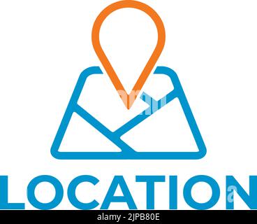 Kartenstift Position Symbol Vektor Logo Design Stock Vektor