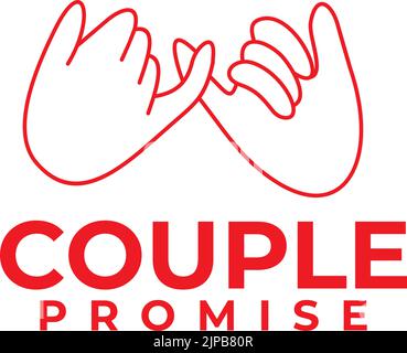 Couple Hand Promise Symbol Vektor Logo Design Stock Vektor